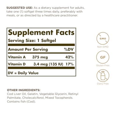 Solgar Aceite de Hígado de Bacalao 250 Softgels - Imagen 3