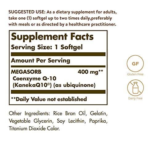 Solgar Megasorb CoQ-10 400MG 60 Softgels - Imagen 3
