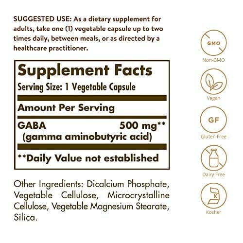 Solgar GABA 500 mg 100 Cápsulas — Relajación - Imagen 3